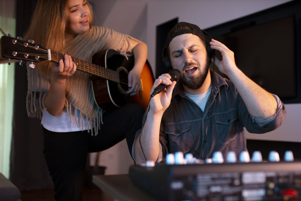 front-view-people-making-music-together