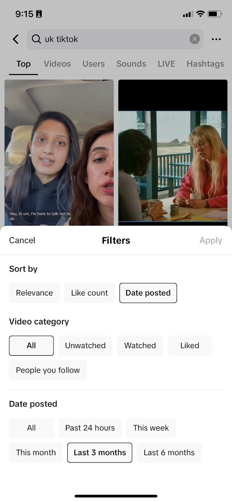 TikTok-filter-search-screen-UK